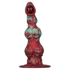 Dildo per masturbazione femminile con perline di vetro colorate