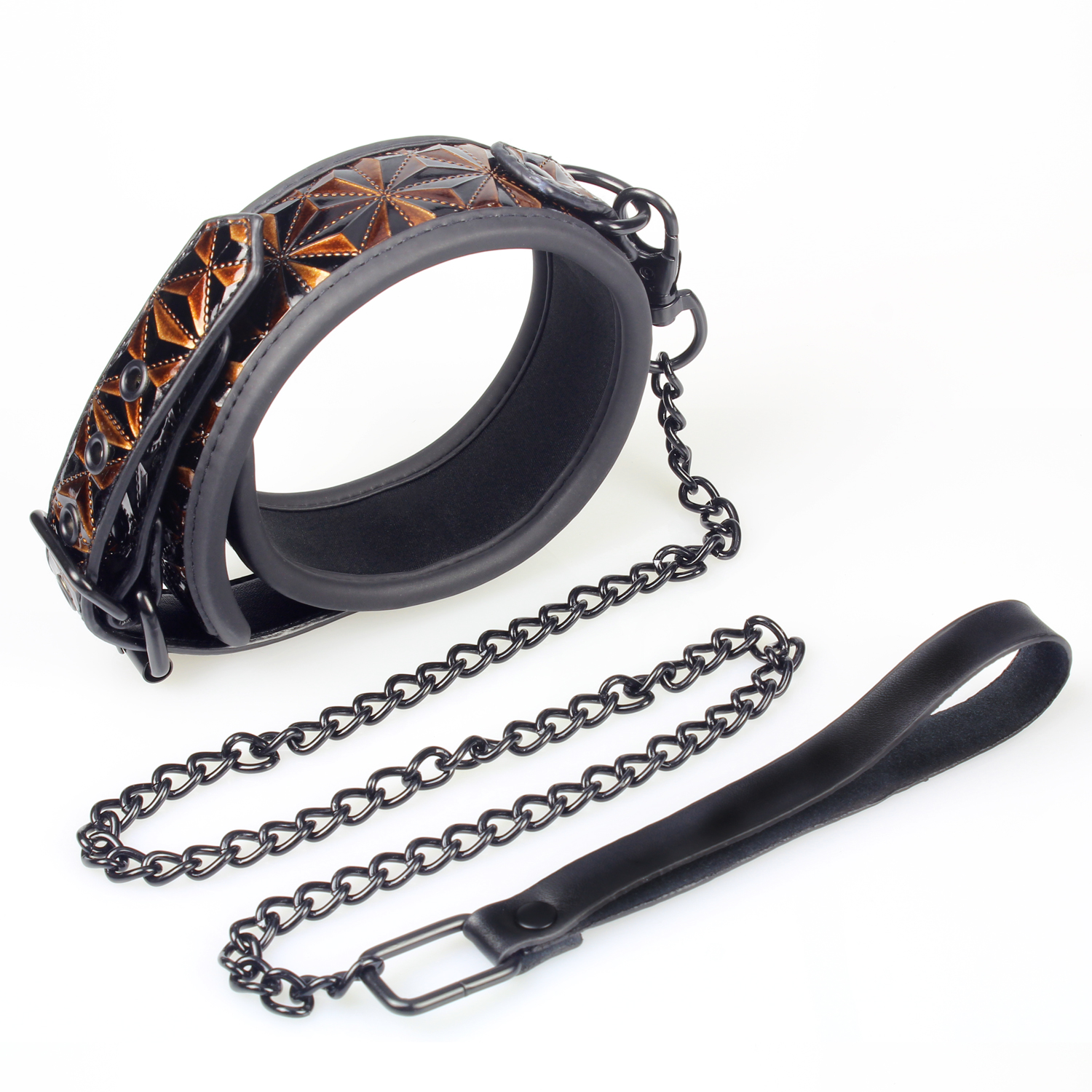 7PSC Orange Diamond Pattern Bondage Kit, ein 7-teiliges Set, das entwickelt wurde, um Paaren die lebhaftesten Fetischfantasien zu entfesseln