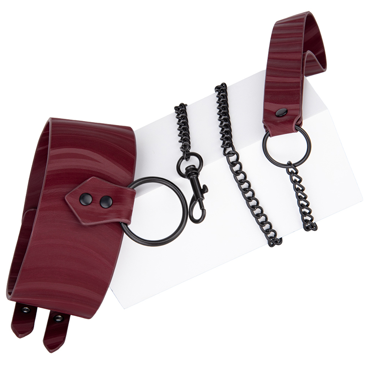 Meistverkauftes Flame PU-Leder-Bondage-Halsband, Fesselhalsband f&uuml;r das BDSM-Spiel von Paaren