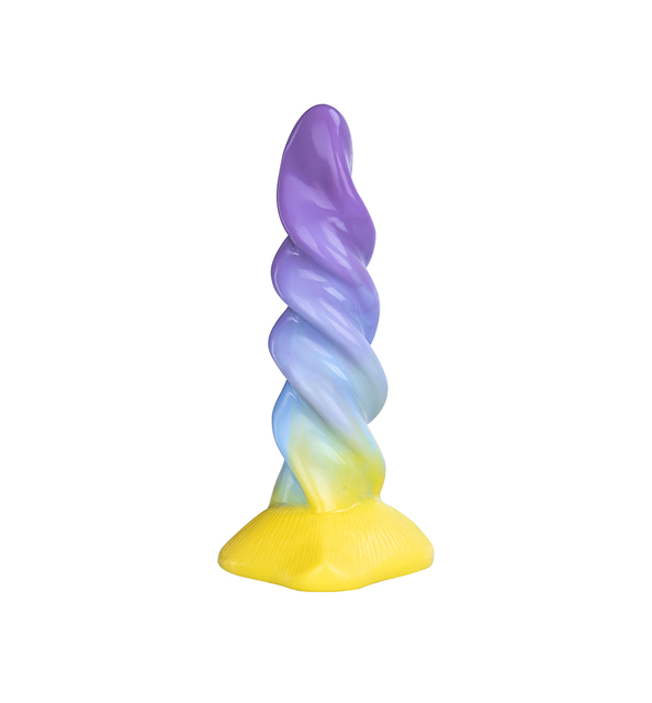 Fantasie-Penis-Einhorn-Regenbogen-Silikon-Saugnapf-Dildo
