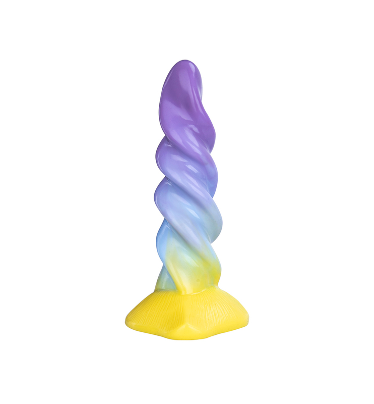 Fantasie-Penis-Einhorn-Regenbogen-Silikon-Saugnapf-Dildo