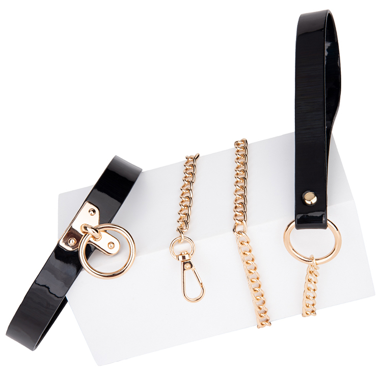 BDSM 首輪とチェーンセット ゴシック女性ボンデージキット パンクプレゼント カップルプレイ用