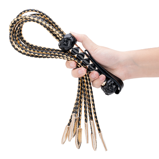 Stile Flog nero e oro Bellissimo BDSM Heart Passion Frusta BDSM in pelle PU
