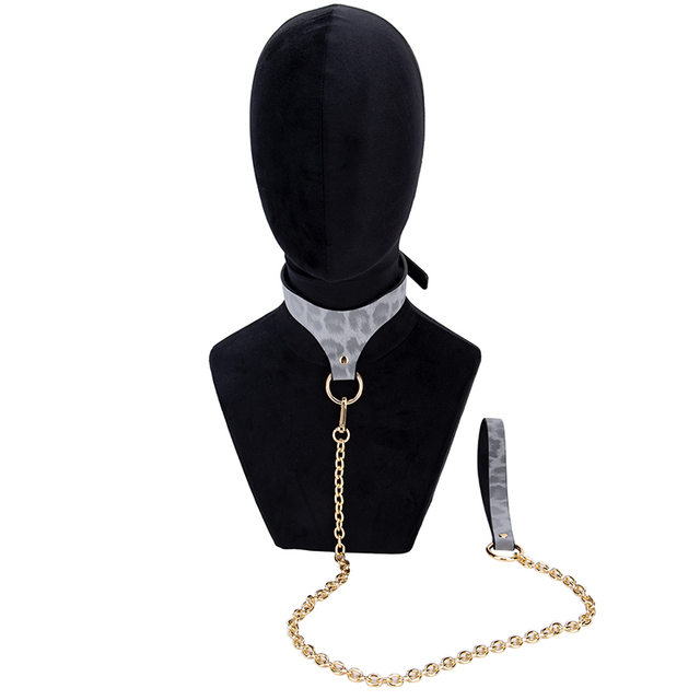Collare SM di lusso in pelle PU reale con fodera in neoprene e guinzaglio a catena in metallo: morbido equipaggiamento BDSM per il gioco di ruolo da schiavo