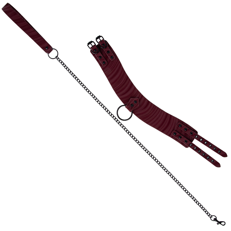 Meistverkauftes Flame PU-Leder-Bondage-Halsband, Fesselhalsband f&uuml;r das BDSM-Spiel von Paaren
