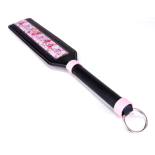 Pagaia da sculacciata in pelle nera gotica di alta qualità con pesi Fetish SM Sex Toy per coppia