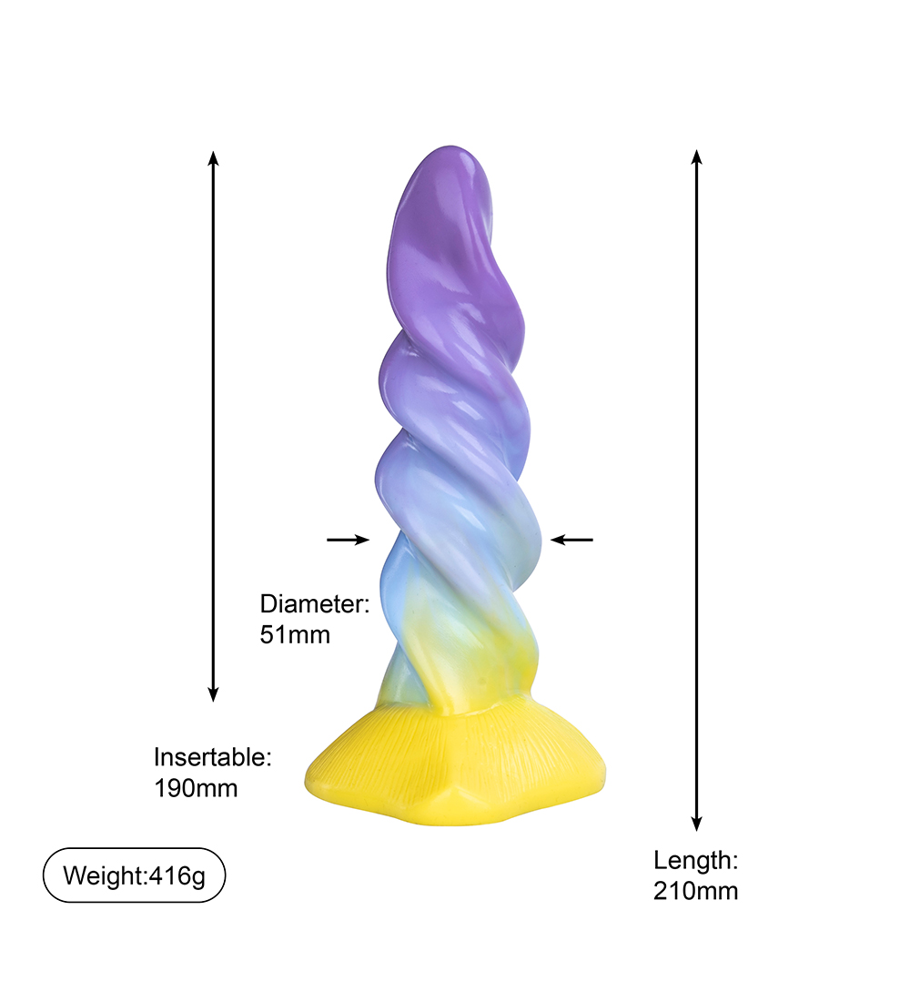 Fantasie-Penis-Einhorn-Regenbogen-Silikon-Saugnapf-Dildo