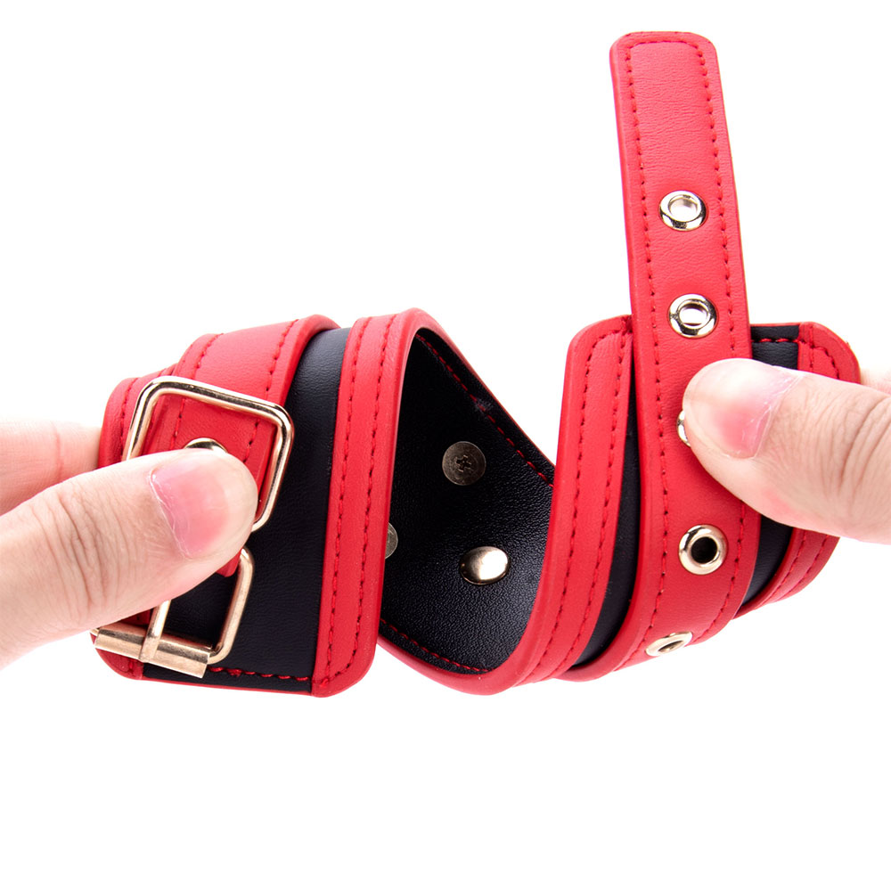 BDSM terughoudendheid PU lederen handboeien SM bondage erotisch speelgoed voor volwassenen