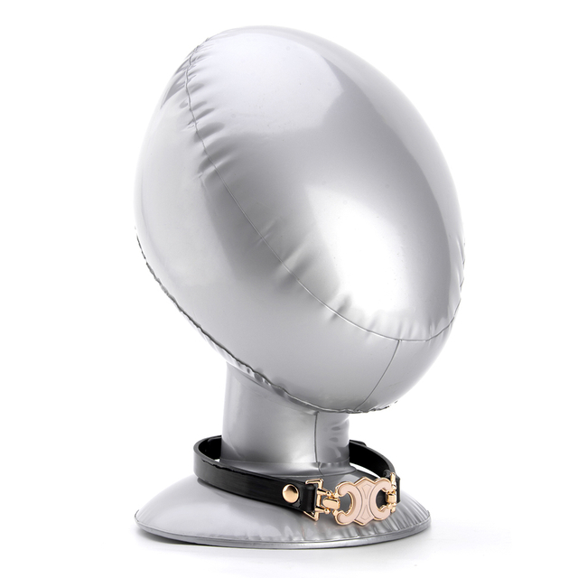 Collare in ferro di alta qualità in pelle PU nera con fibbia regolabile Collana girocollo bondage BDSM gotico per coppie