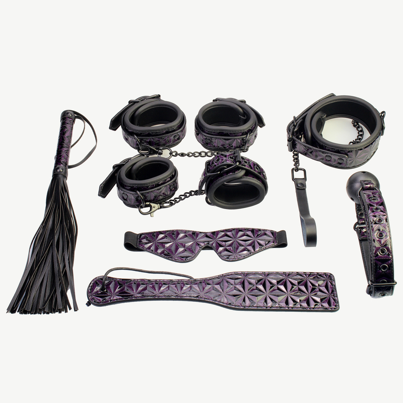 7PSC 大人のおもちゃボンデージセット 7 ピース パープル ダイヤモンド BDSM ギフトキット カップル用