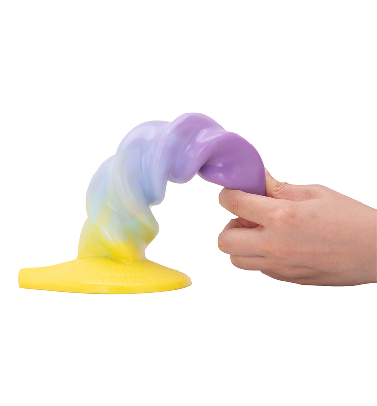 Fantasie-Penis-Einhorn-Regenbogen-Silikon-Saugnapf-Dildo