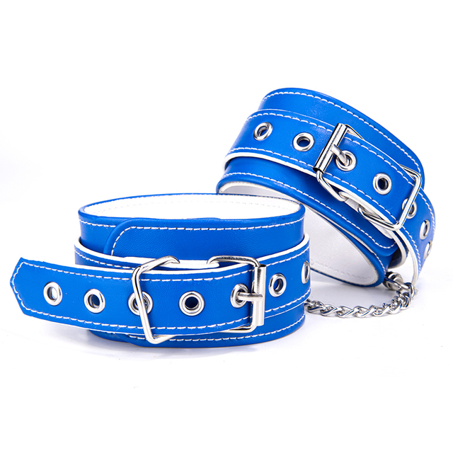BDSM 에로틱 슬레이브 PU 가죽 BDSM 발목 수갑 Anklecuffs 섹스 게임 SM 제품 장난감