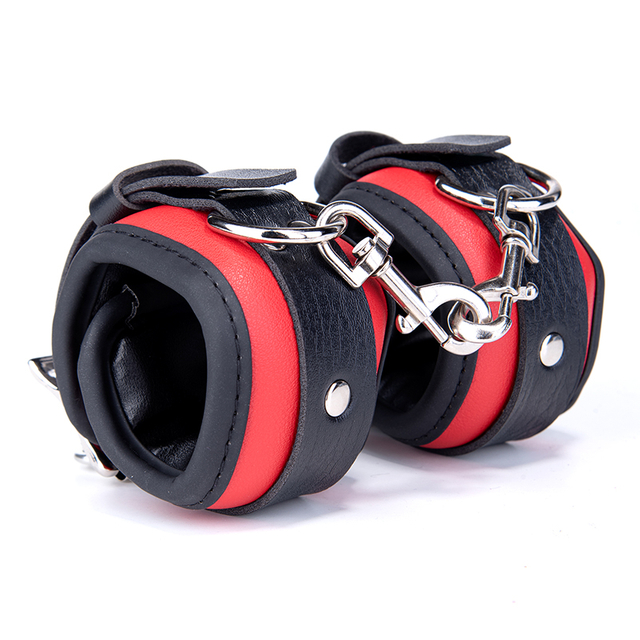 SM-Produkte Fesseln f&uuml;r Sexspielzeug f&uuml;r Frauen, BDSM mit Pu-Leder-Handschellen mit Schloss, SM-Kit, Sex-Bondage f&uuml;r Erwachsene f&uuml;r Paare