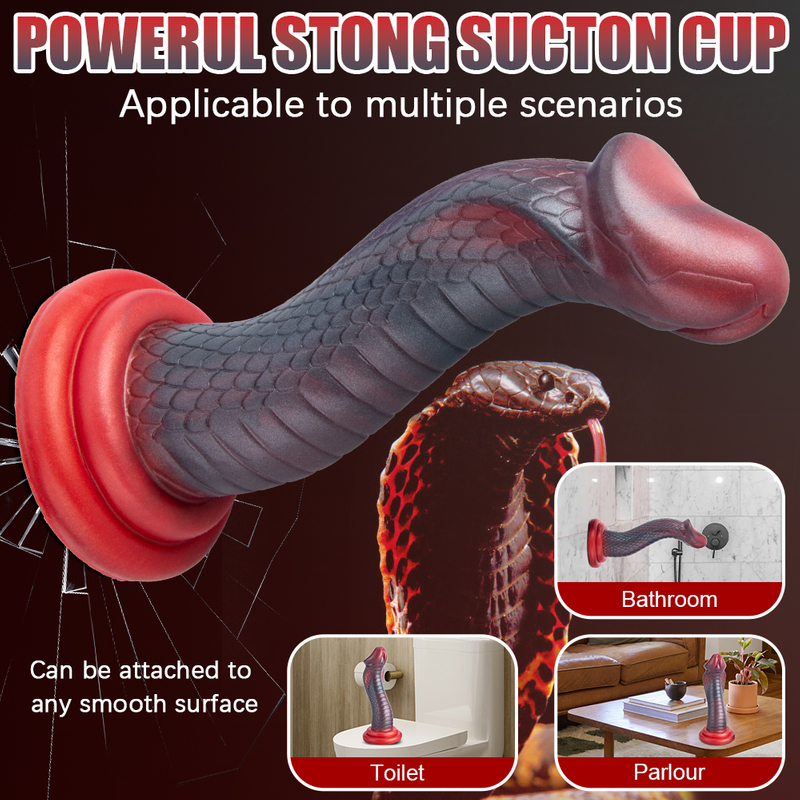 Fantasy Series Alien King Snake Silikondildo, extra dicker und gro&szlig;er strukturierter Analplug, realistisches Masturbationsspielzeug