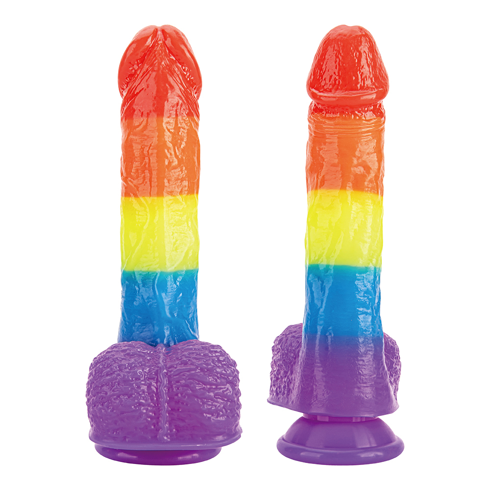 Bunter Regenbogen Soft Jelly Echter Penisdildo weibliche Masturbation 