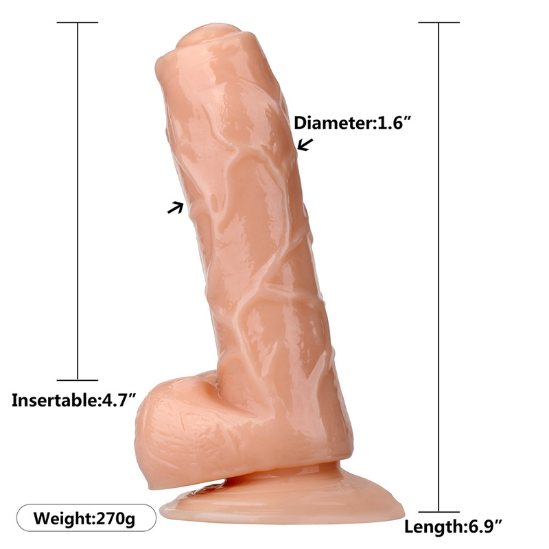 Realistico pene in gomma morbida e forte per donna