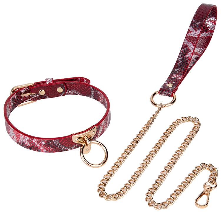 Kit Bondage Collare Femminile e Catena: Set BDSM Gotico Regalo Punk di Carnevale per Giochi di Coppia