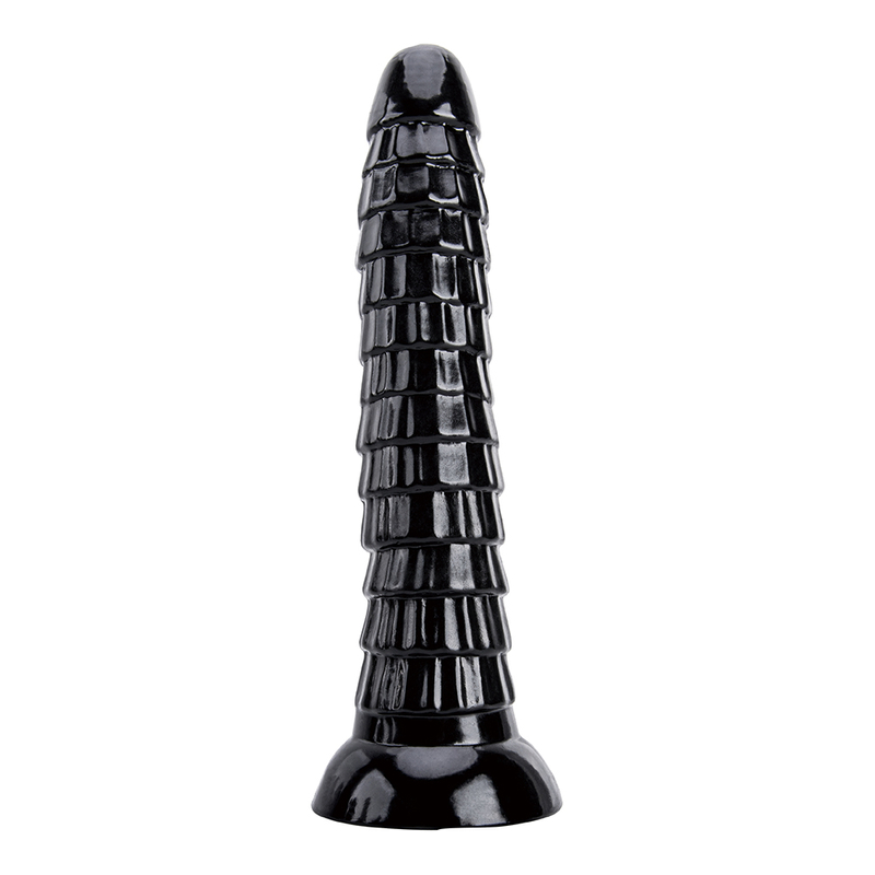 Langer schwarzer Dildo mit dickem Umfang f&uuml;r das Analspiel von Schwulen und Paaren. K&ouml;rpersicheres Material, riesiges Penisdesign