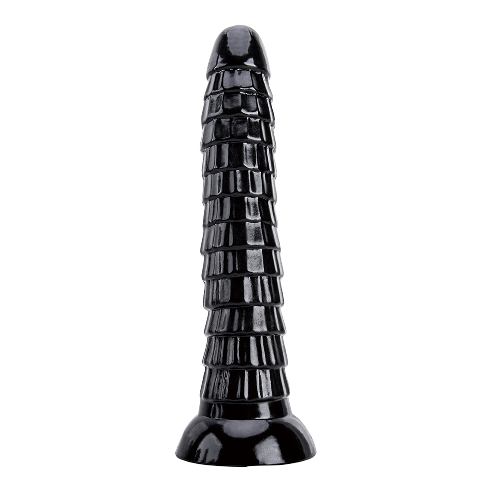 Langer schwarzer Dildo mit dickem Umfang f&uuml;r das Analspiel von Schwulen und Paaren. K&ouml;rpersicheres Material, riesiges Penisdesign