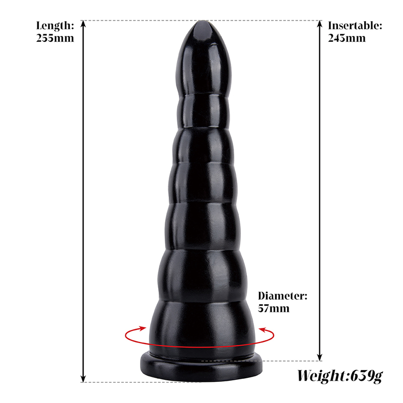 Lebensechter k&uuml;nstlicher Penisdildo, gro&szlig;es weiches schwarzes Fleischdesign mit PVC-Analplug f&uuml;r Frauen