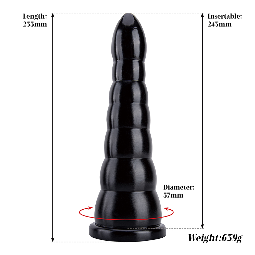 Lebensechter k&uuml;nstlicher Penisdildo, gro&szlig;es weiches schwarzes Fleischdesign mit PVC-Analplug f&uuml;r Frauen
