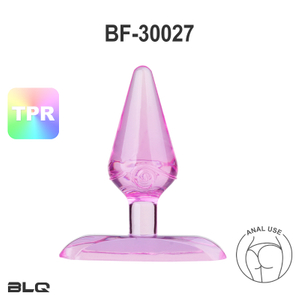 Glatter TPR-Analplug mit sich verj&uuml;ngender Gl&uuml;hbirne und Ankersockel