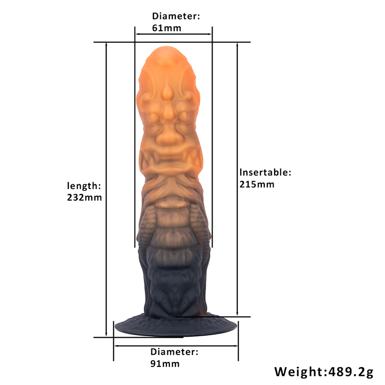 Gemengde kleur lange siliconen dildo anaalplug