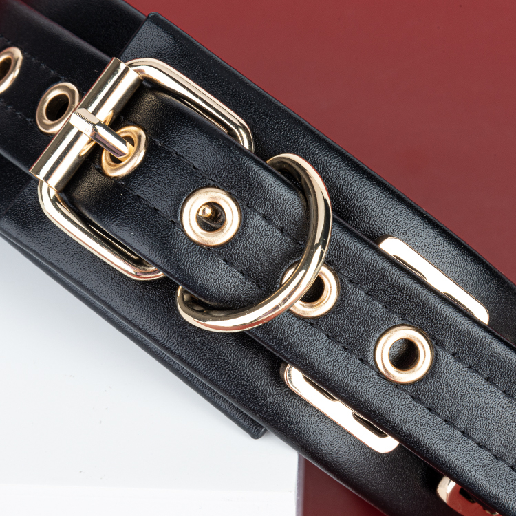 2 ピース PU レザー SM ボンデージ セット 大人の BDSM プレイのためのいちゃつく手錠と首輪を含むエロティックな拘束おもちゃ