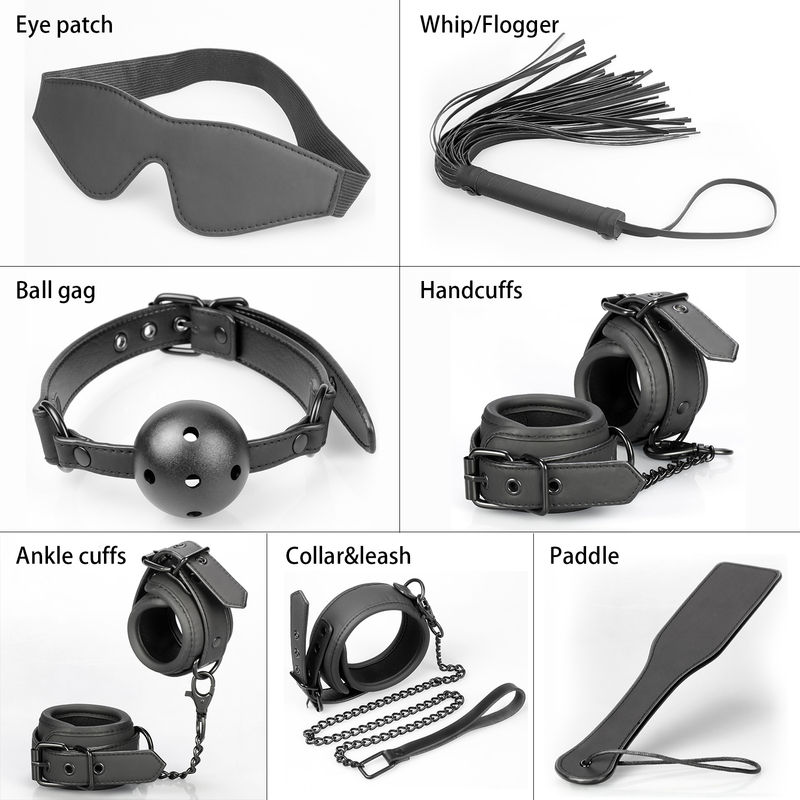 7PSC Luxe matte professionele bondageset 7-delige geavanceerde BDSM volwassen bondageset voor koppels