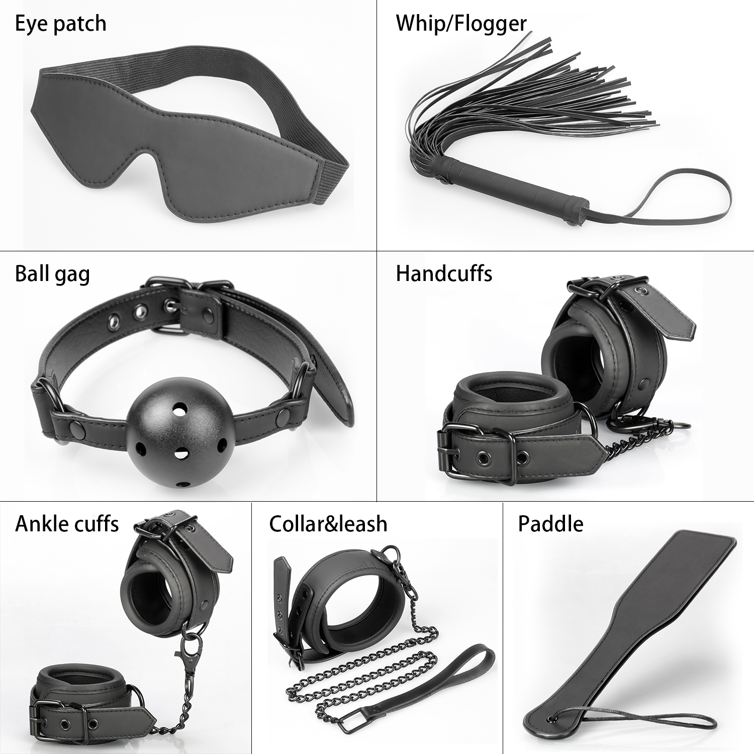 7PSC Luxe matte professionele bondageset 7-delige geavanceerde BDSM volwassen bondageset voor koppels