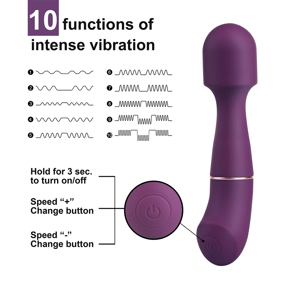 Duurzame 10 soorten vibratiemodus draadloze oplaadbare wandstimulator