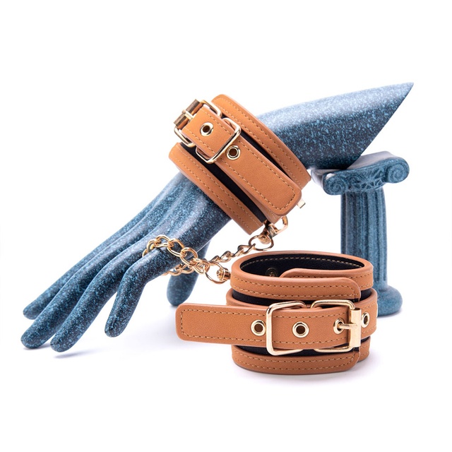 Manette in pelle PU Giocattoli erotici per adulti per ritenuta BDSM e bondage SM