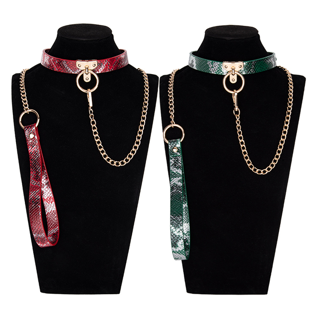 Fesselset mit Kragen und Kette f&uuml;r Frauen: Gothic-BDSM-Set, Karneval, Punk, Geschenk f&uuml;r Paare