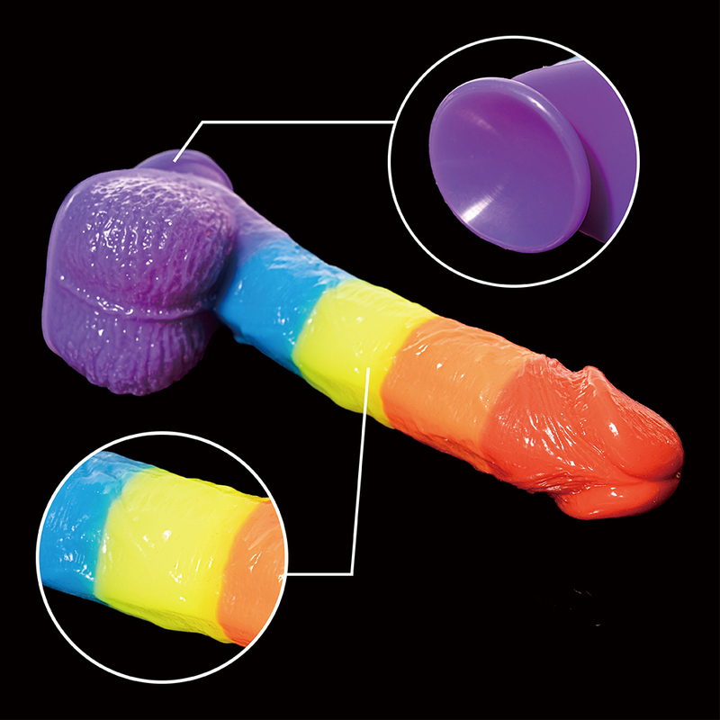 Bunter Regenbogen Soft Jelly Echter Penisdildo weibliche Masturbation 