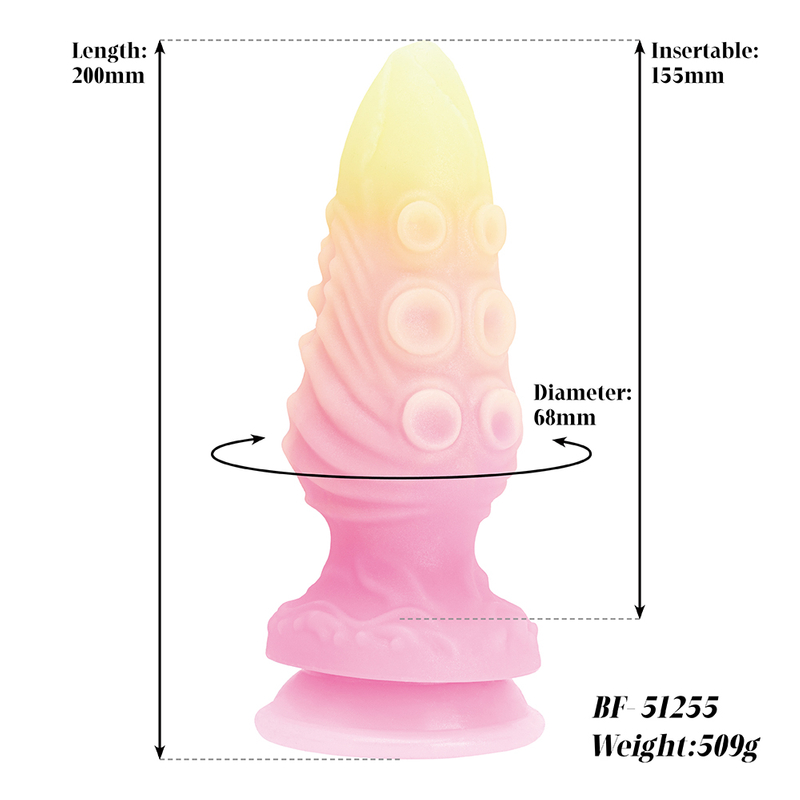  Farbe leuchtende Tentakelform Frau Spielzeug realistischer Erwachsener Dildo