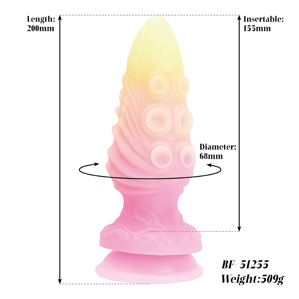  Farbe leuchtende Tentakelform Frau Spielzeug realistischer Erwachsener Dildo
