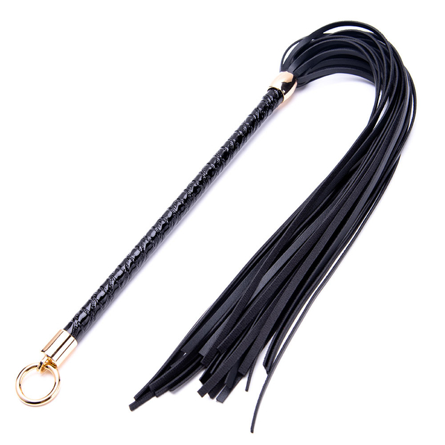 Pferdegeschirr aus PU-Leder, Bullenpeitsche mit Spanking-Quastengriff f&uuml;r BDSM-Sex-Bondage-Spielzeug
