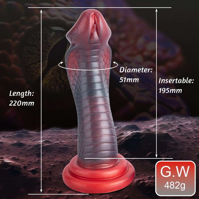 Fantasy Series Alien King Snake Silikondildo, extra dicker und gro&szlig;er strukturierter Analplug, realistisches Masturbationsspielzeug