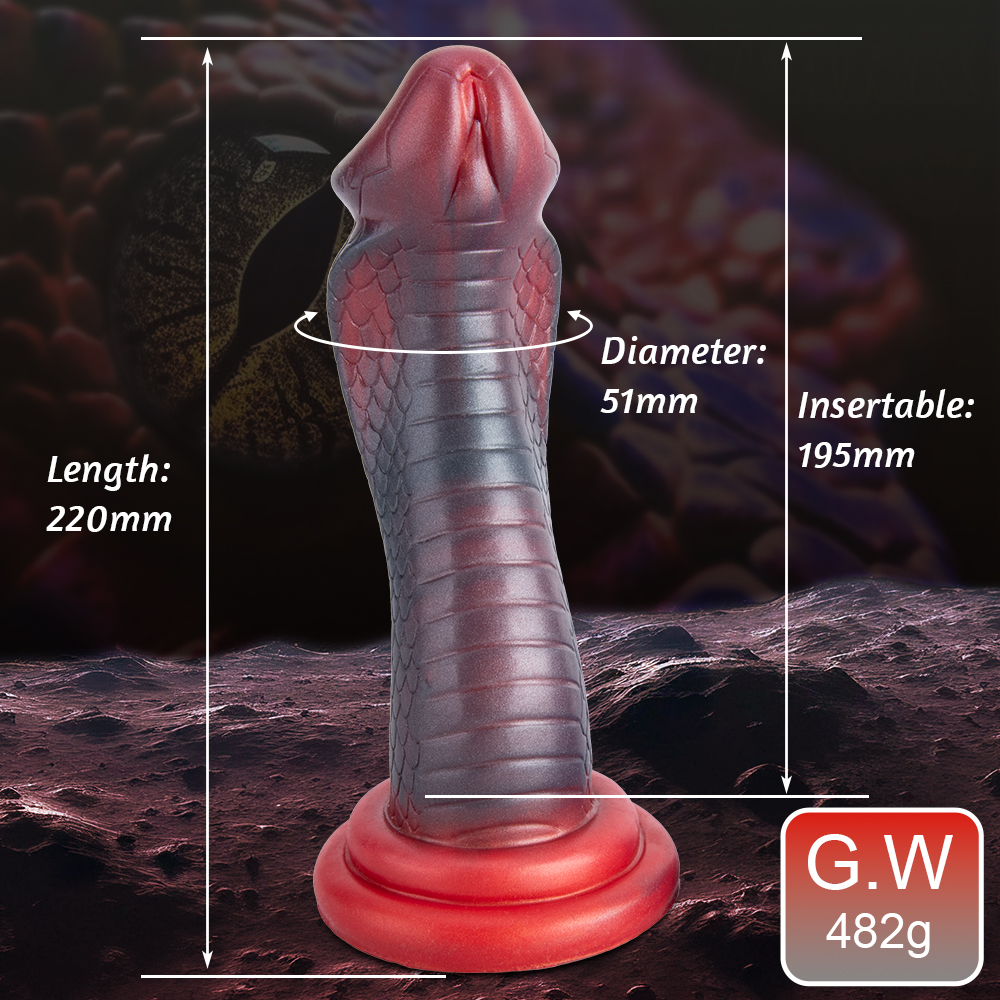 Fantasy Series Alien King Snake Silikondildo, extra dicker und gro&szlig;er strukturierter Analplug, realistisches Masturbationsspielzeug