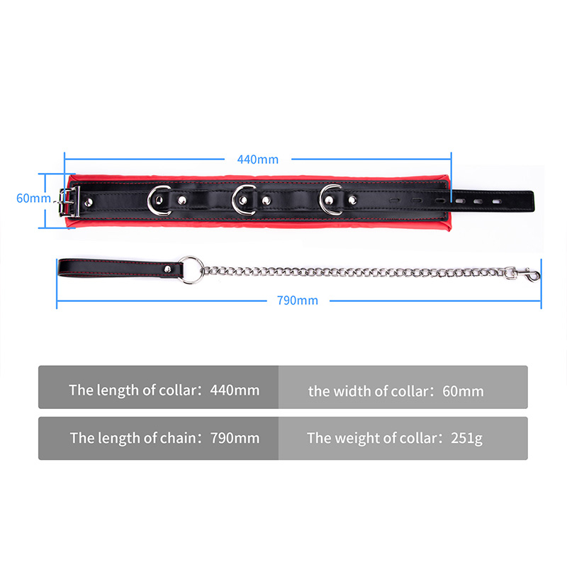 Schwarz und Rot mit Schloss, BDSM-Halsband, Bdsm-Bondage-Halsband und Leine-Set, Frauen, Rollenspiel, Sexspielzeug, verstellbare Sklavenfesseln, Erwachsene Produkte, SM-Bondage-Halsband f&uuml;r Paare