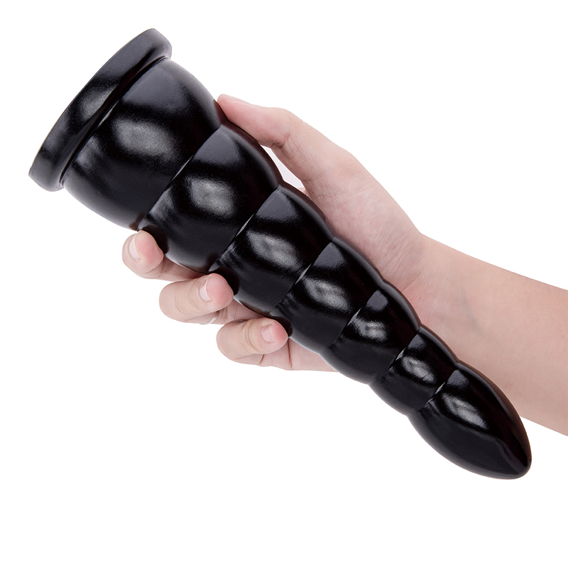 Lebensechter k&uuml;nstlicher Penisdildo, gro&szlig;es weiches schwarzes Fleischdesign mit PVC-Analplug f&uuml;r Frauen