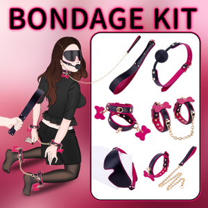 6PCS 보라색과 검은 색 BDSM 성인 코스프레 속박 세트 커플의 유혹과 SM 모험을위한 6 조각 컬렉션