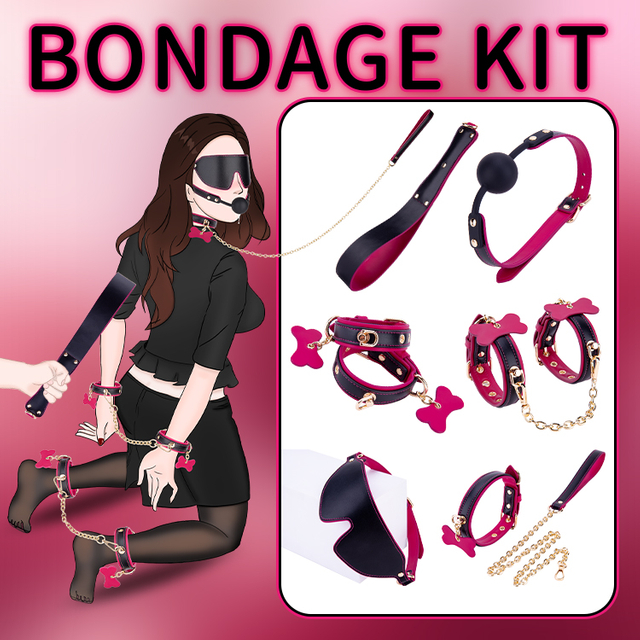 6-teiliges lila und schwarzes BDSM-Bondage-Set f&uuml;r Erwachsene, Cosplay, 6-teilige Kollektion f&uuml;r Flirt- und SM-Abenteuer von Paaren