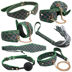 7 pezzi nero＋marrone kit bondage femminile coppia sexy giocattoli per adulti per gioco bondage regalo presente set bondage BDSM premium