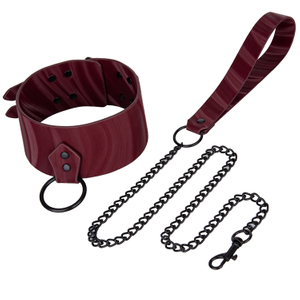 Meistverkauftes Flame PU-Leder-Bondage-Halsband, Fesselhalsband f&uuml;r das BDSM-Spiel von Paaren