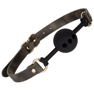 Grijs PU SM Veiligheidsgordel Mond Plug Bal PU Leer SM Volwassen Speeltjes voor Fetisj en Volwassen Koppels