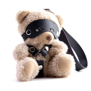 Bondage Cute Bear Giocattoli adulti del sesso Portachiavi in ​​pelle PU