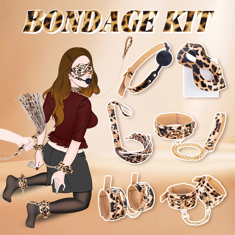 Set bondage cosplay per adulti BDSM da 6 pezzi Collezione da 6 pezzi per flirt di coppie e avventure SM