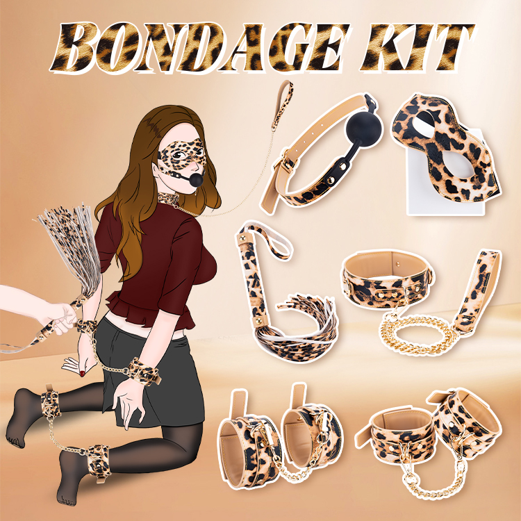 Set bondage cosplay per adulti BDSM da 6 pezzi Collezione da 6 pezzi per flirt di coppie e avventure SM