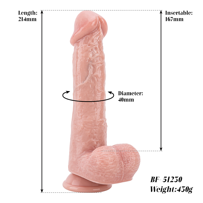 Fallo in silicone di massimo realismo con pelle anteriore mobile, design grande e realistico per il piacere femminile